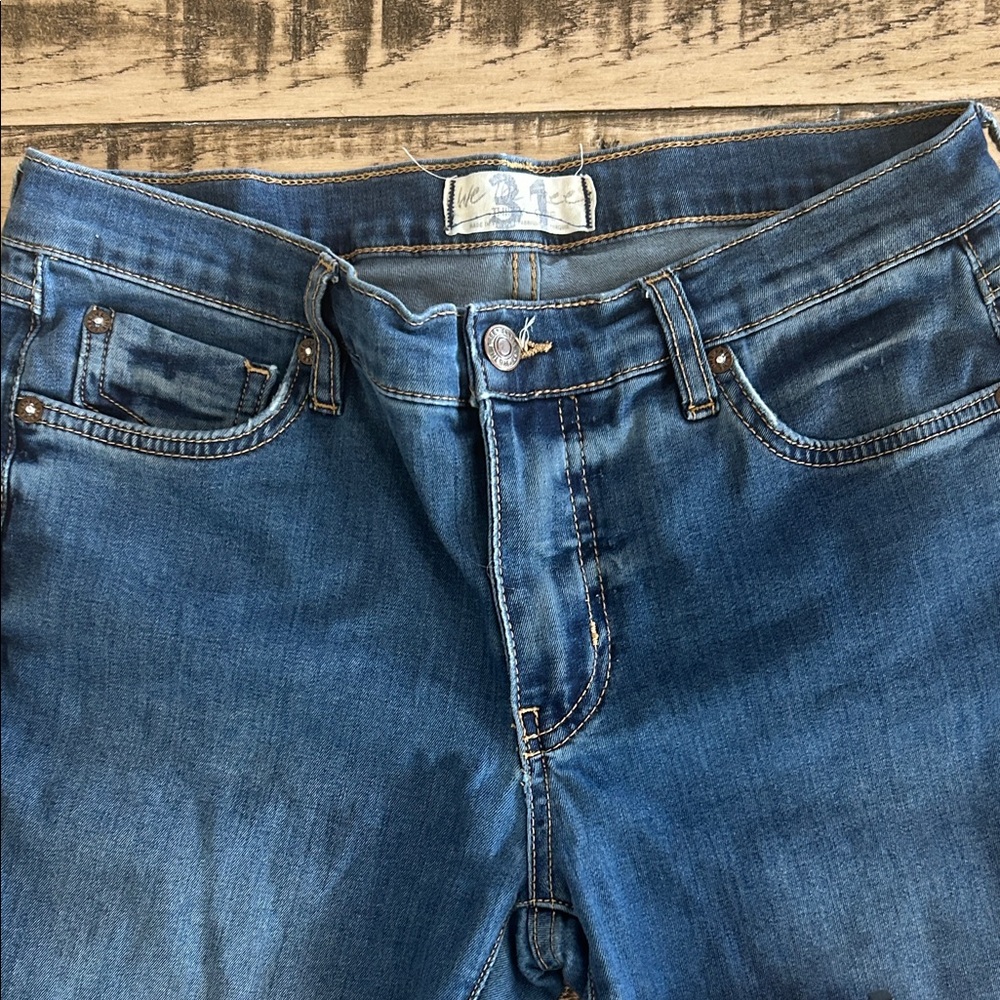 Flared Free People 31 stretch Blue denim Jeans